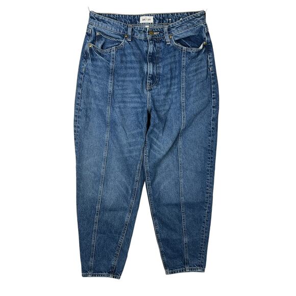 Lee x H&M Relaxed Tapered Mom Denim Jeans High Rise Loose Fit Dark Wash 10 - Picture 1 of 6